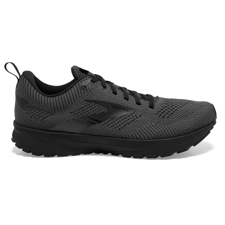 Brooks Revel 5 Performance Men's Road Running Shoes - Black/Ebony/Grey/Charcoal (49723-MBZY)